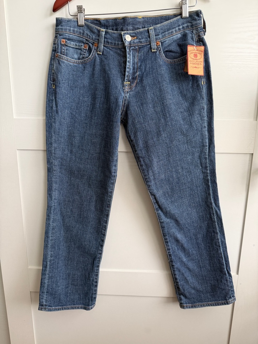 Lucky Brand Sweet & Low Crop Medium Blue Ankle Straight Jeans